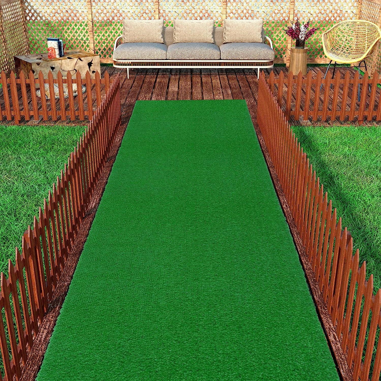 Sweet Home Stores Waterproof 3x28 Indoor/Outdoor Artificial Grass Rug for Patio Pet Deck, 2'7