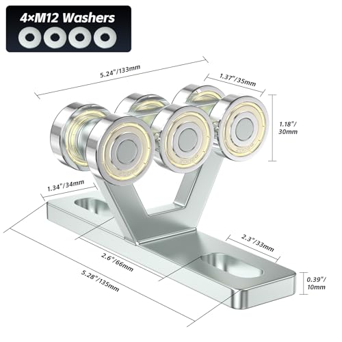 SKTREX 6 Wheel Hoist Trolley with Rollers - Strut Trolley Assembly for Electric Hoist - Fits 1-5/8