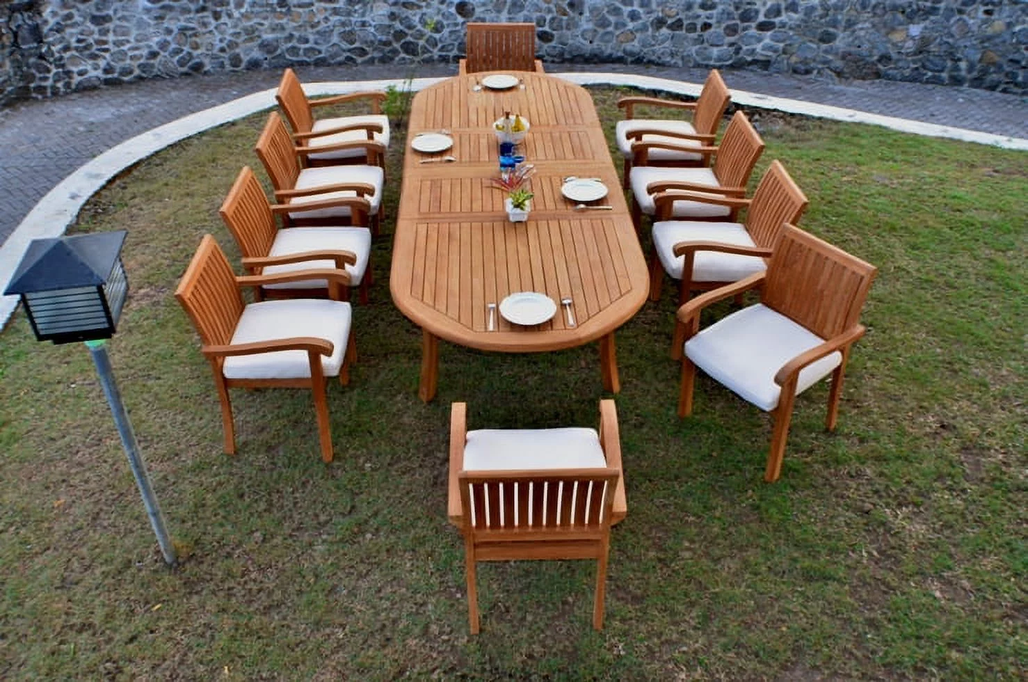 Teak Dining Set:10 Seater 11 Pc - Large 118