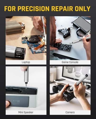 Fanttik E1 Max 3.7V Mini Electric Screwdriver, Precision Screwdriver Set, 50-in-1 Magnetic Bits, Magnetic Storage, 5/32''Hex, Electric Screwdriver for Electronics Phone Camera Laptop Watch - Grey