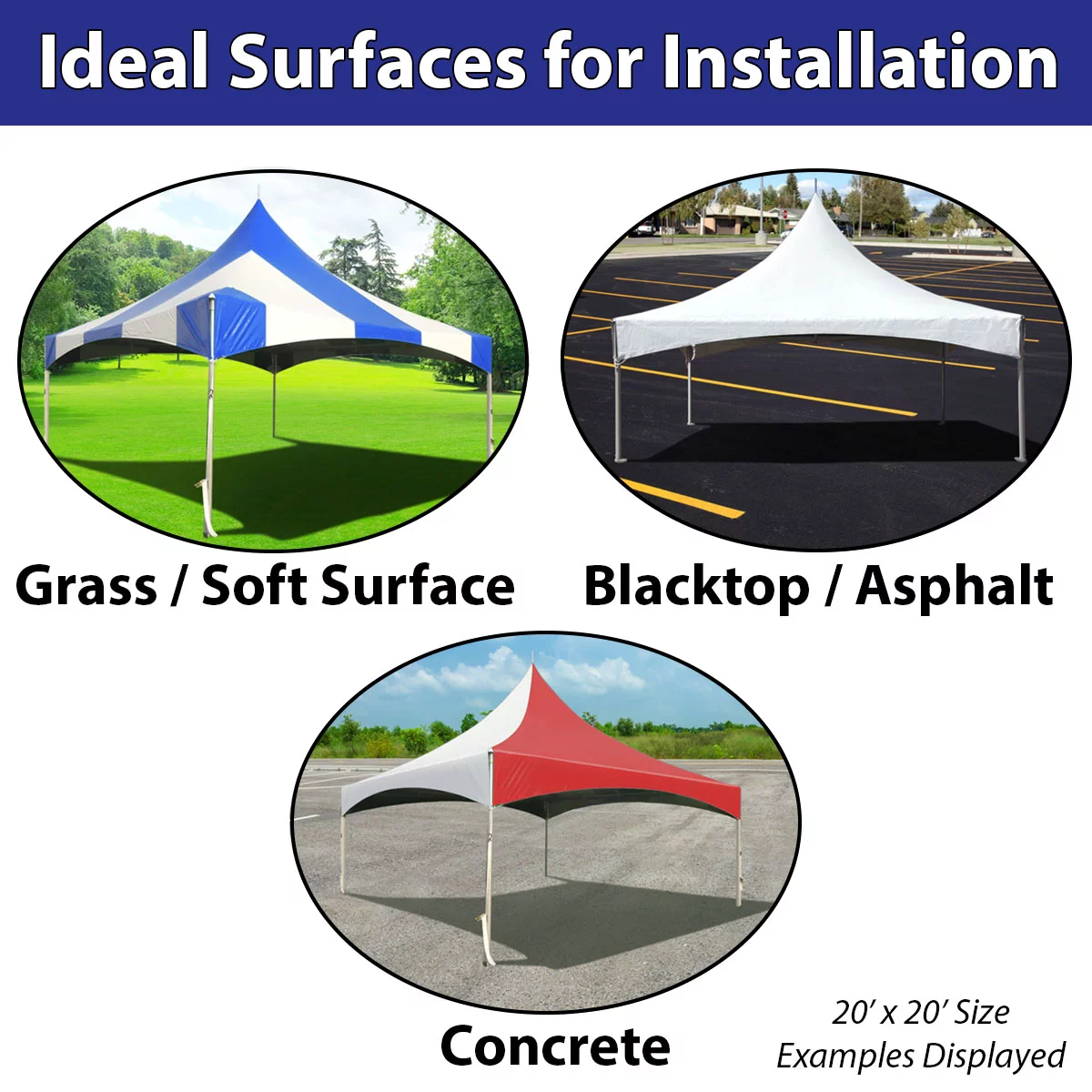 TentandTable High Peak Frame Outdoor Canopy Tent, White, 20 ft x 20 ft