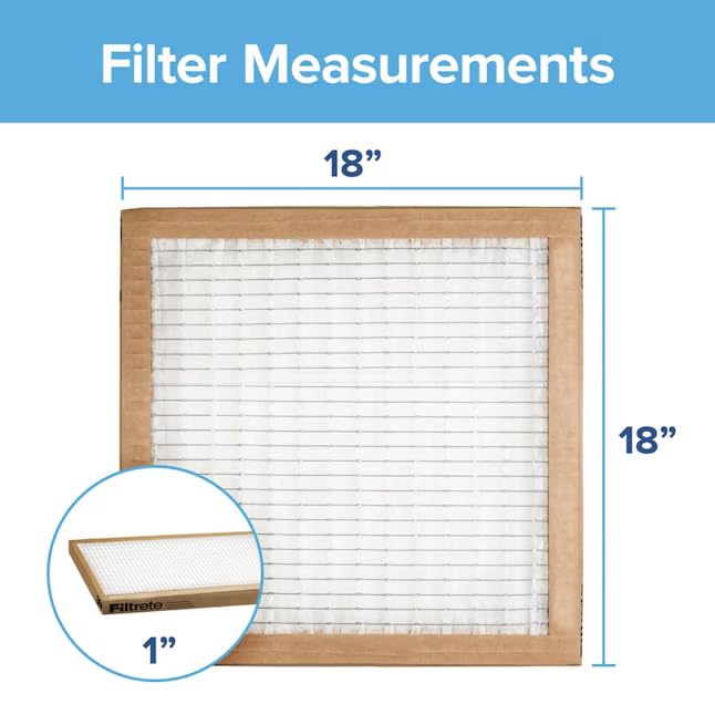 Filtrete 20x30x1 Air Filter, 3M MERV 5 HVAC AC Furnace Filter Replacement, 6-Pack (Actual Size 19.81x29.81x0.88 in)