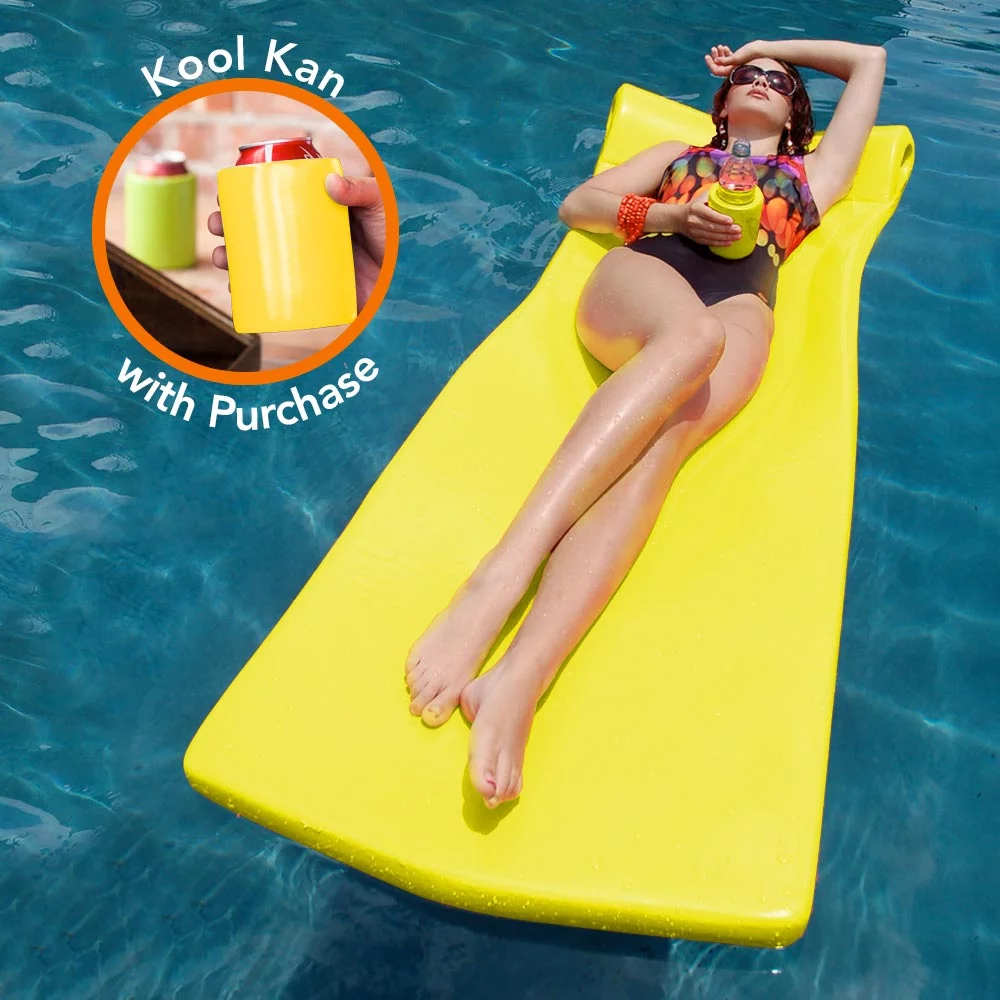 Pool Mate Foam Xx-Large Mattress with Bonus Kool Kan Pool Float, Yellow