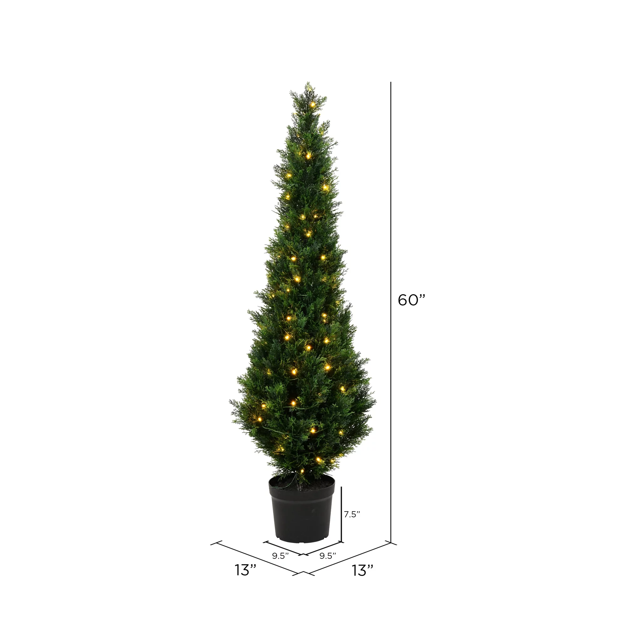 Vickerman 5' Artificial Potted Green Cedar Tree.