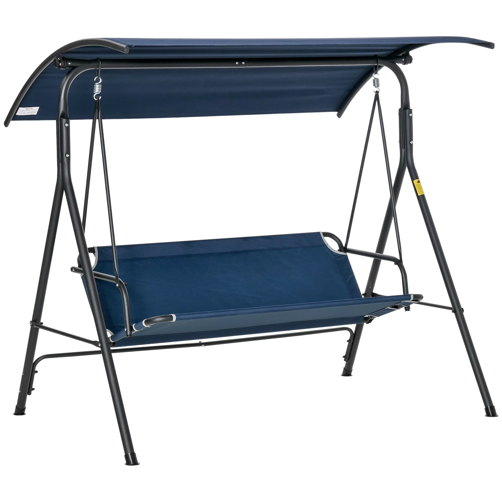 Outsunny Steel Porch Swing - Dark Blue