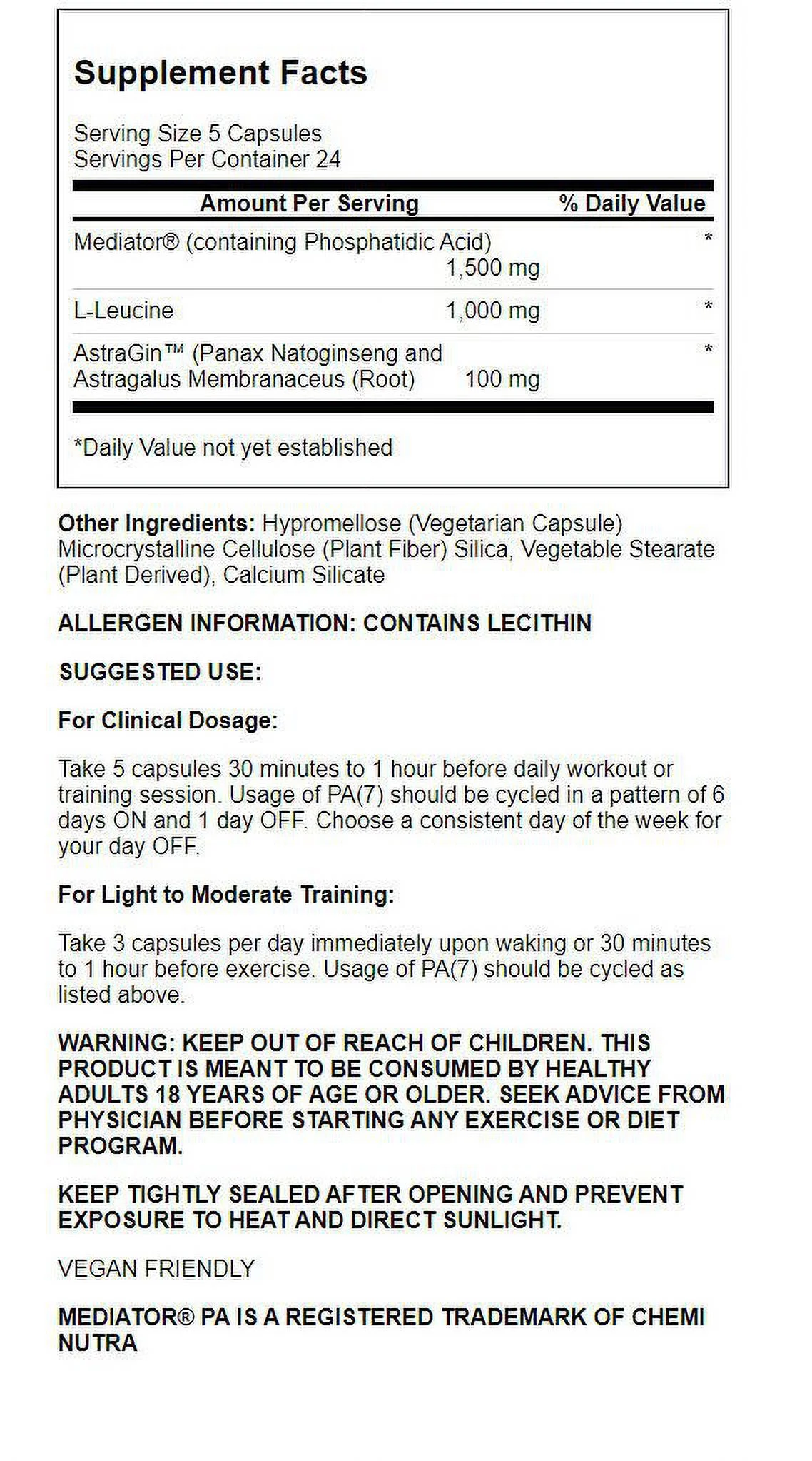 High Performance Nutrition Pa(7) 96 Veg Caps