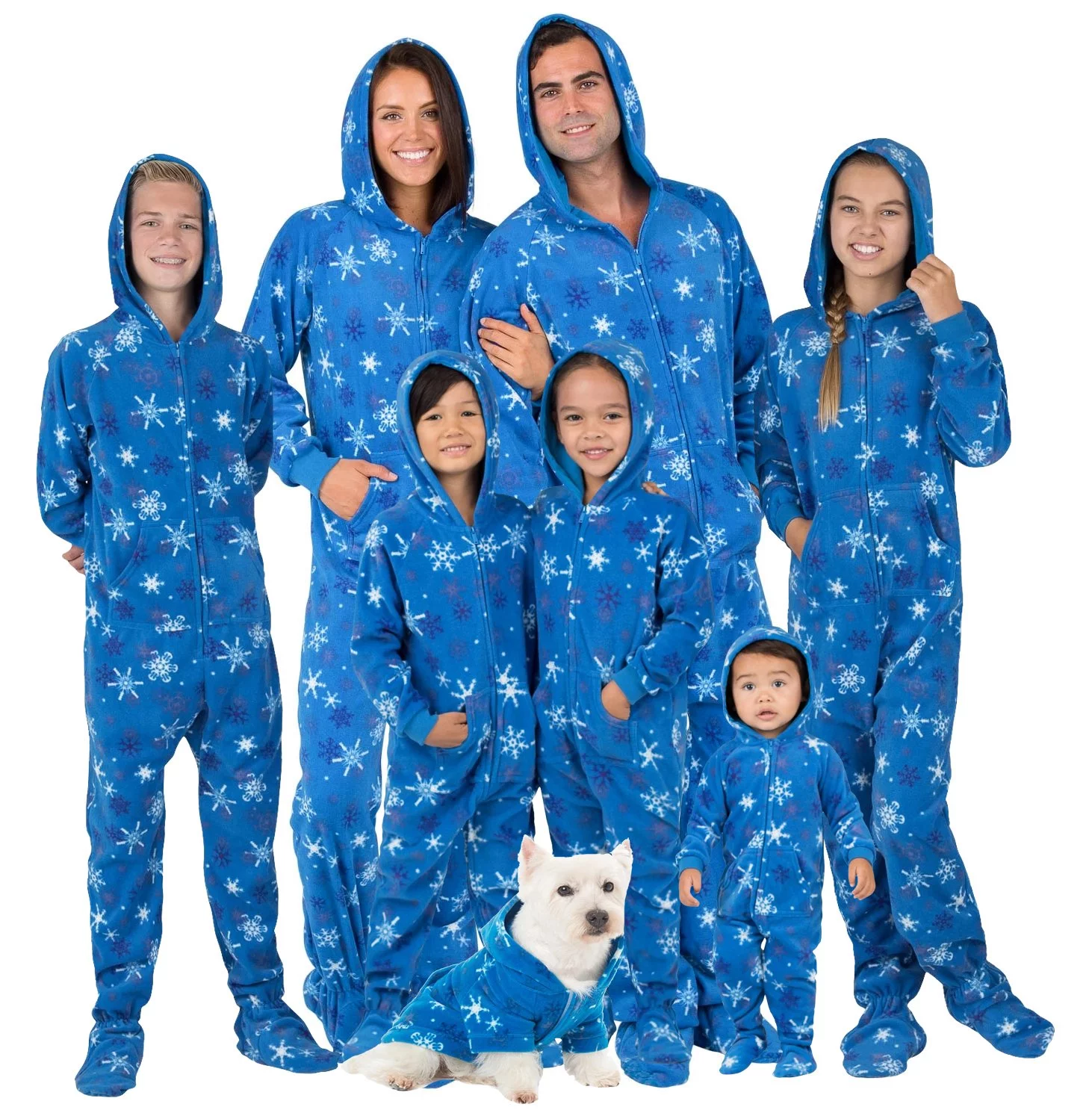Footed Pajamas - Family Matching Snow Blizzard Day Hoodie One Pieces for Boys, Girls, Men, Women and Pets - Adult - Medium (Fits 5'8 - 5'11