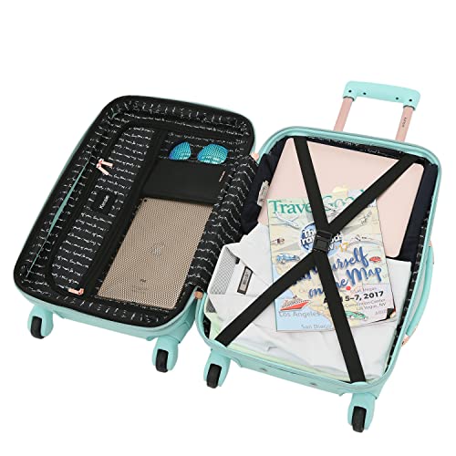 kensie Women's Alma Hardside Spinner Luggage, Black, Carry-On 20-Inch