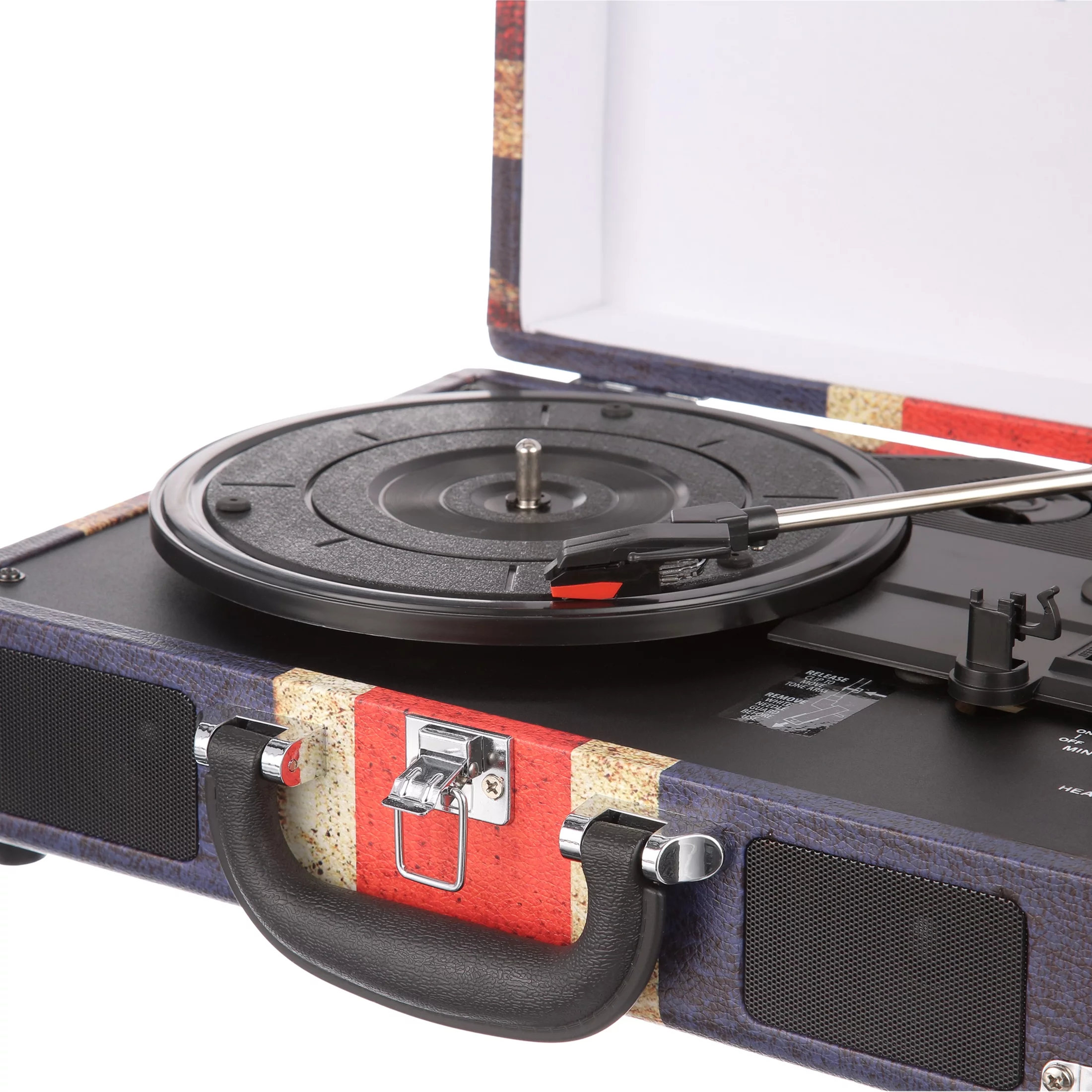 Victrola The Journey Bluetooth Suitcase Record Player with 3-speed Turntable (Union Jack)