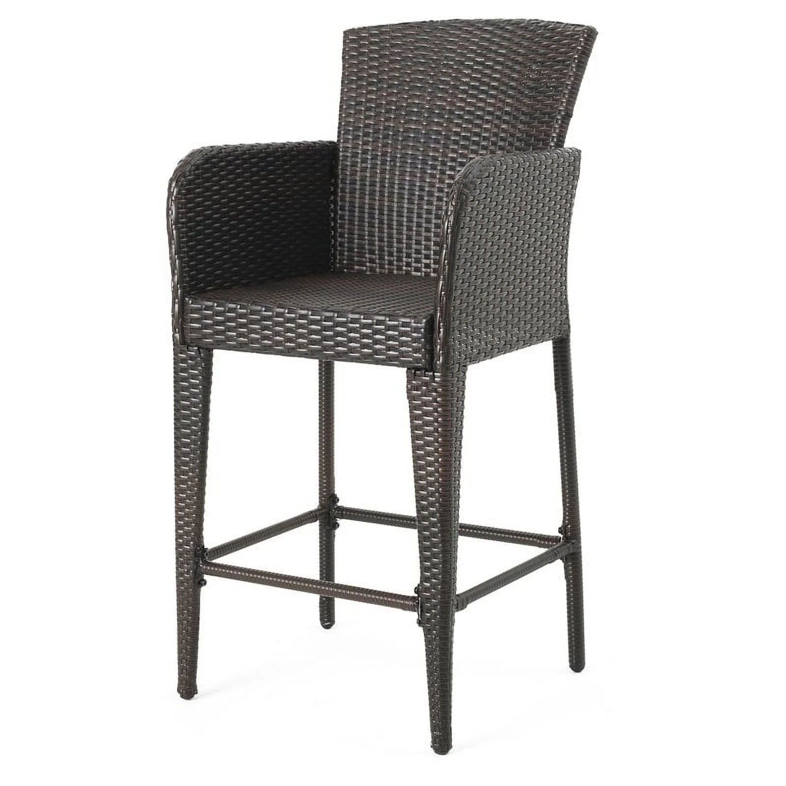 Noble House Anaya Multi Brown Wicker Barstool (Set of 2)