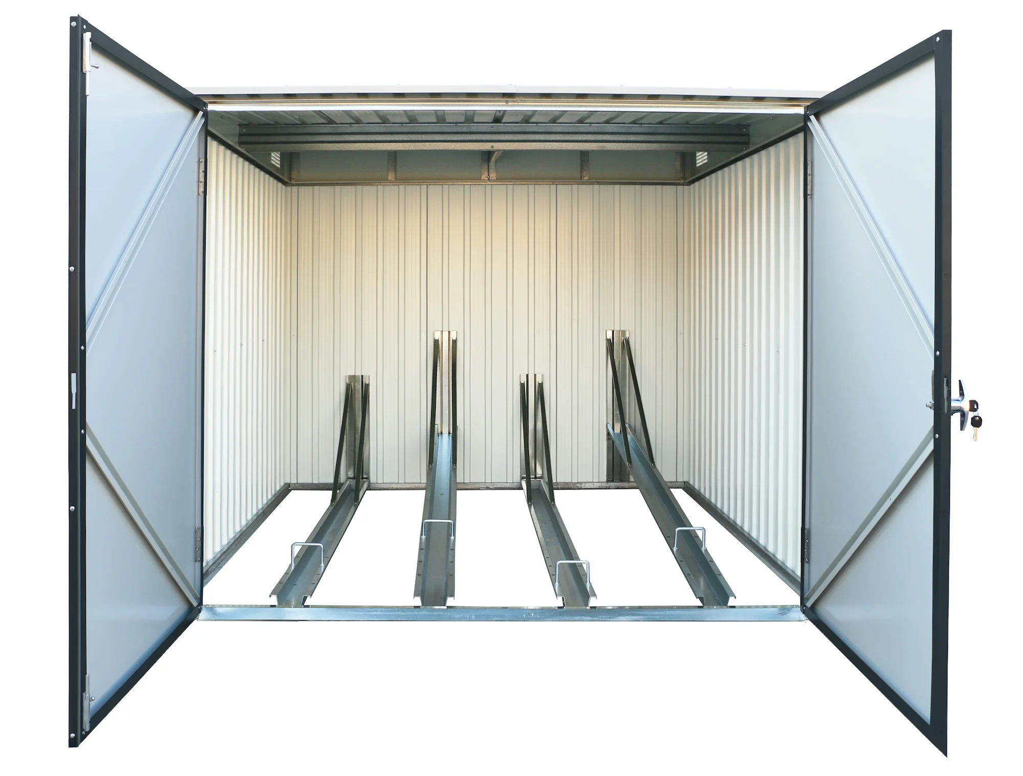 Duramax 6ft x 6ft Bicycle Storage Metal Anthracite w/ white trim