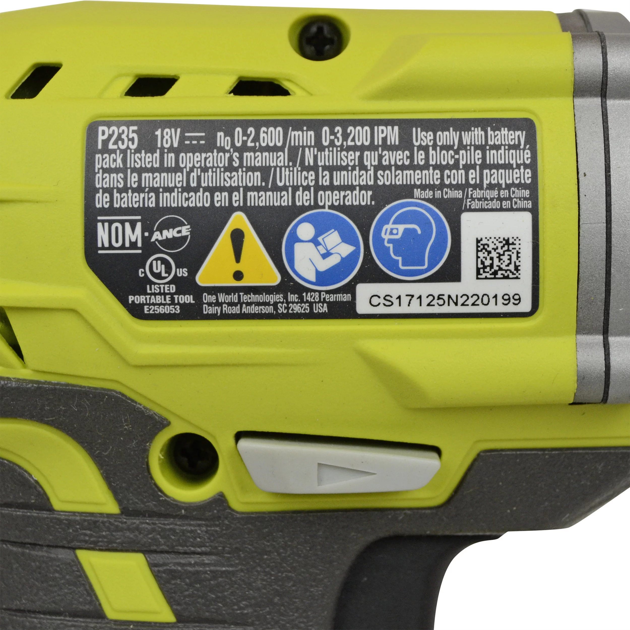 Ryobi Tools P235 18V 1/4