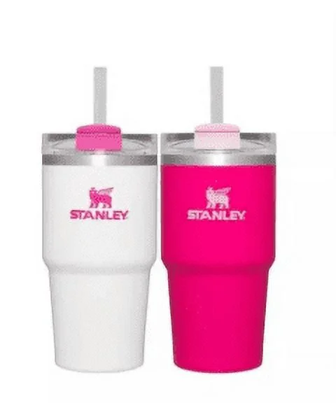 Stanley 2 pk 20 oz. Stainless Steel H2.0 Flowstate Quencher Tumblers Pink Vibes/Frost Set Christmas Gift