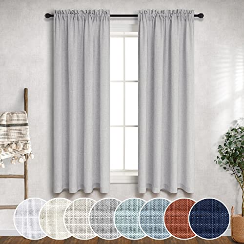 Mrs.Naturall Rod Pocket Sheer Linen Blended Curtains