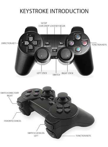 20000+ Games,2025 Newest Home Game Console Wireless Double Handle PSP Arcade Double TV Game Console Plug and Play Video Game Stick, HDMI Output TV, Gift for Kids and Adults (64G)