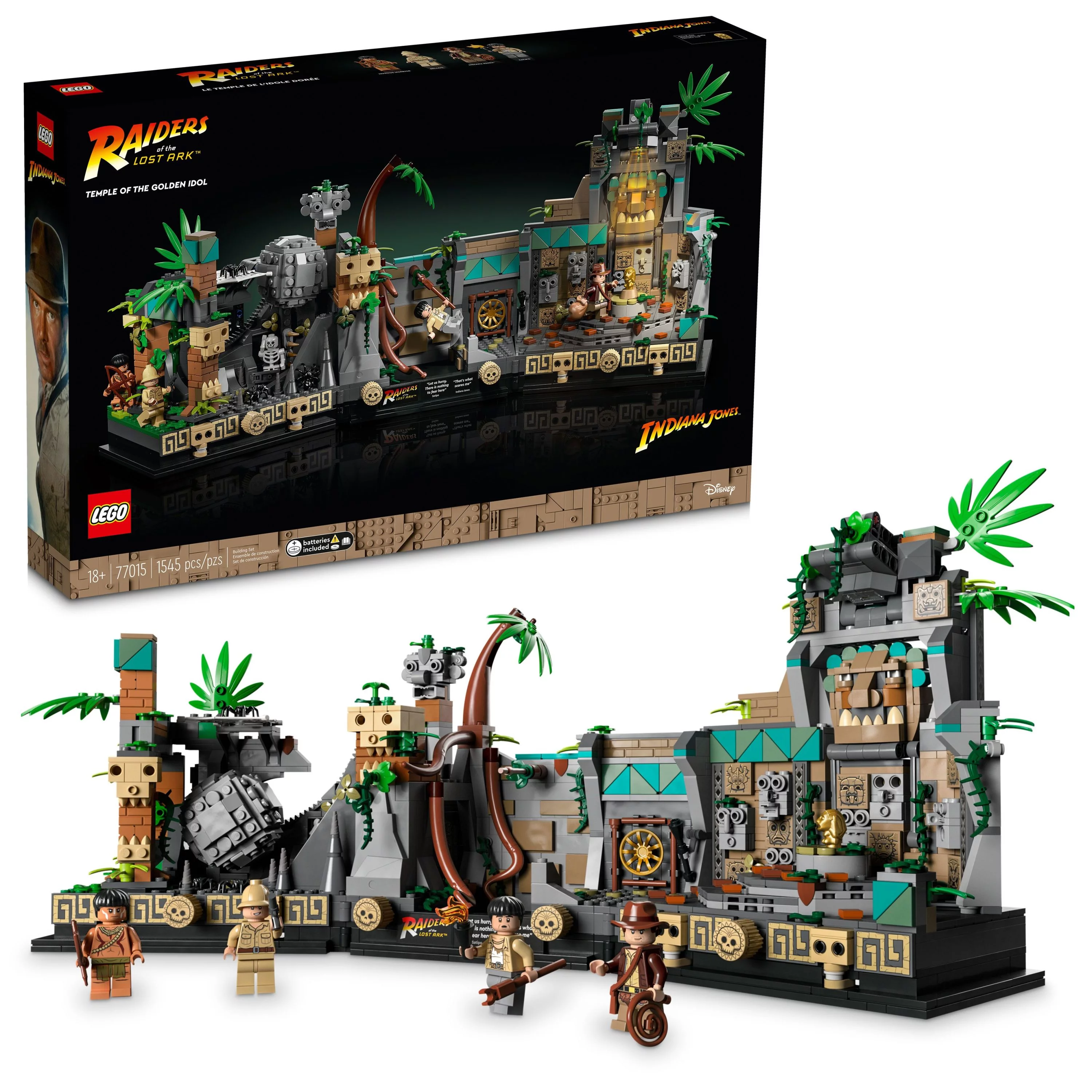 LEGO Indiana Jones Temple of the Golden Idol 77015 Building Project for Adults, Iconic Raiders of the Lost Ark Movie Scene, includes 4 minifigures: Indiana Jones, Satipo, Belloq and a Hovitos Warrior