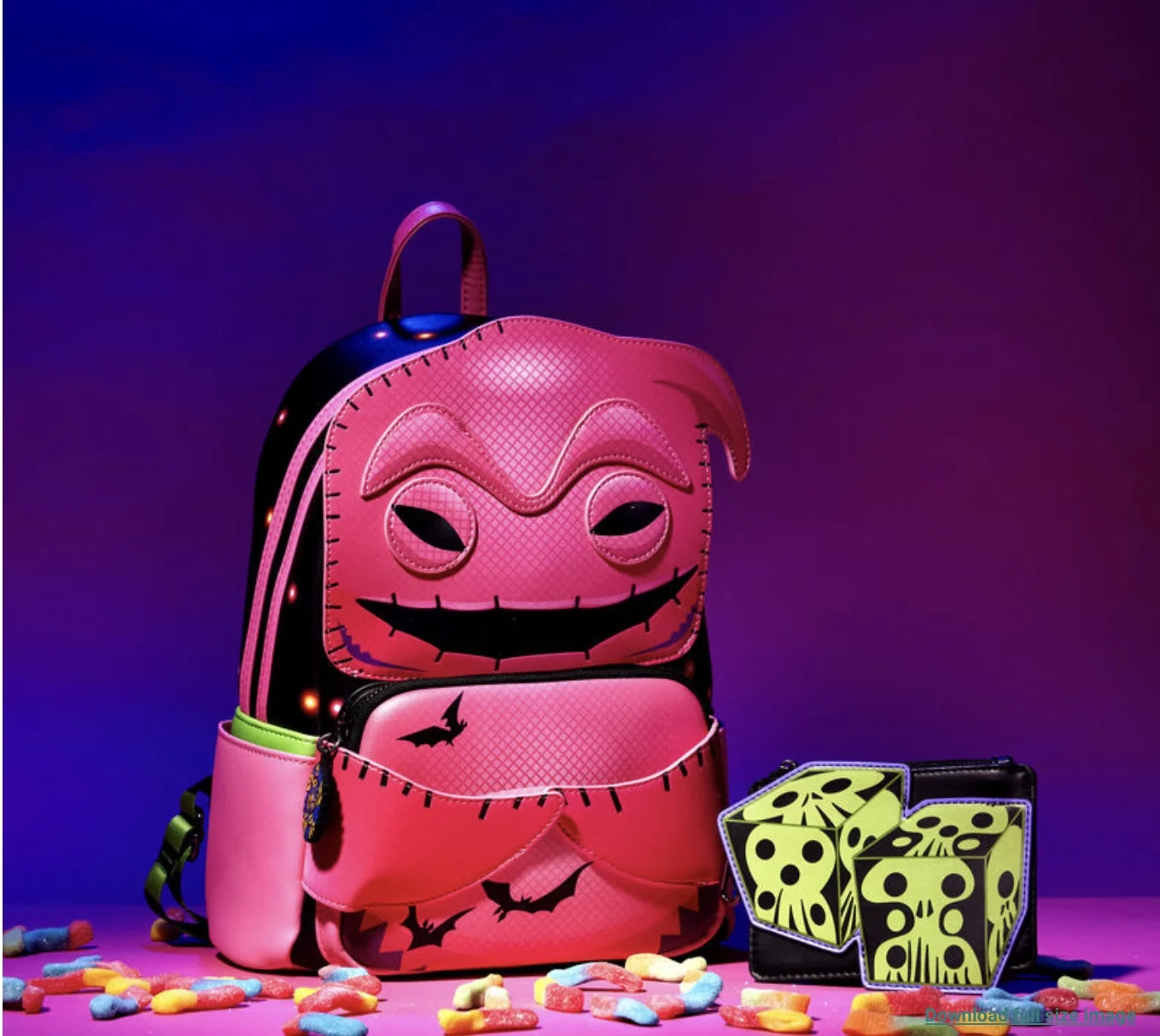 NYCC Limited Edition Funko Pop! By Loungefly Neon Oogie Boogie Cosplay Mini Backpack with Dice Coin Bag