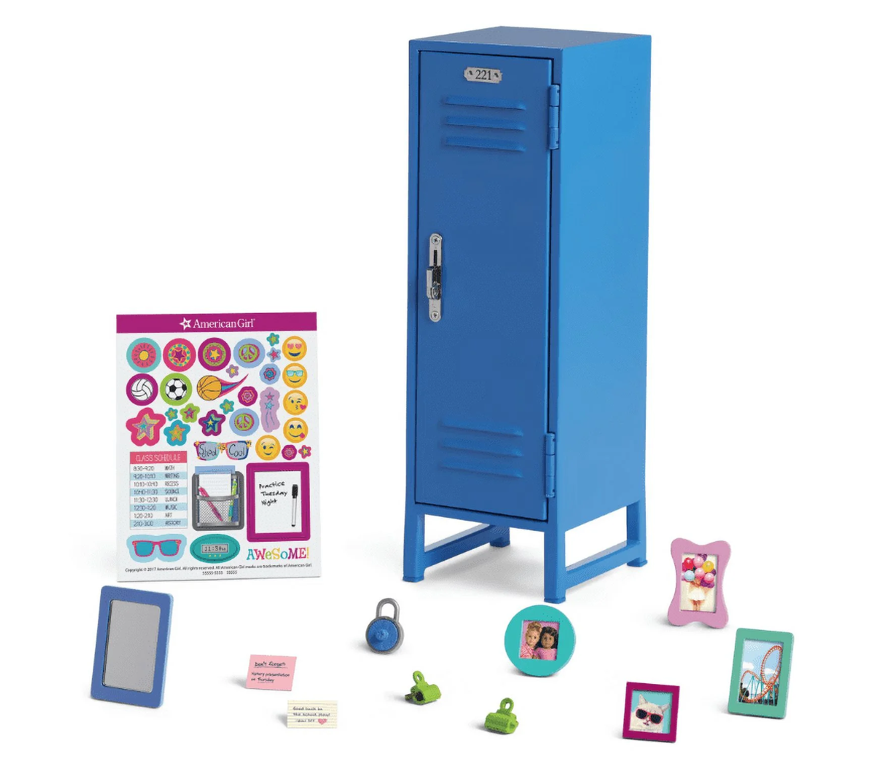 American Girl Truly Me School Locker Set Blue for 18 inch Dolls