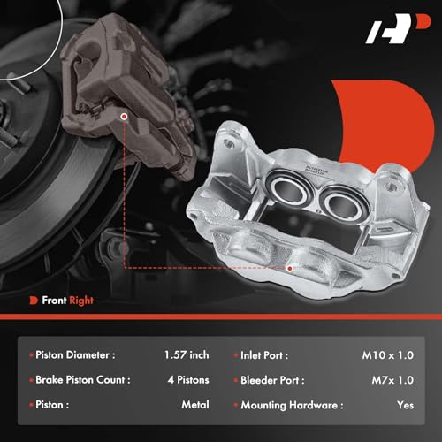 A-Premium Disc Brake Caliper Assembly Compatible with Select Subaru Models - Impreza WRX/WRX TR/WRX Limited 2006-2007 2.5L Turbocharged, Not fit WRX STI - Front Right Passenger Side