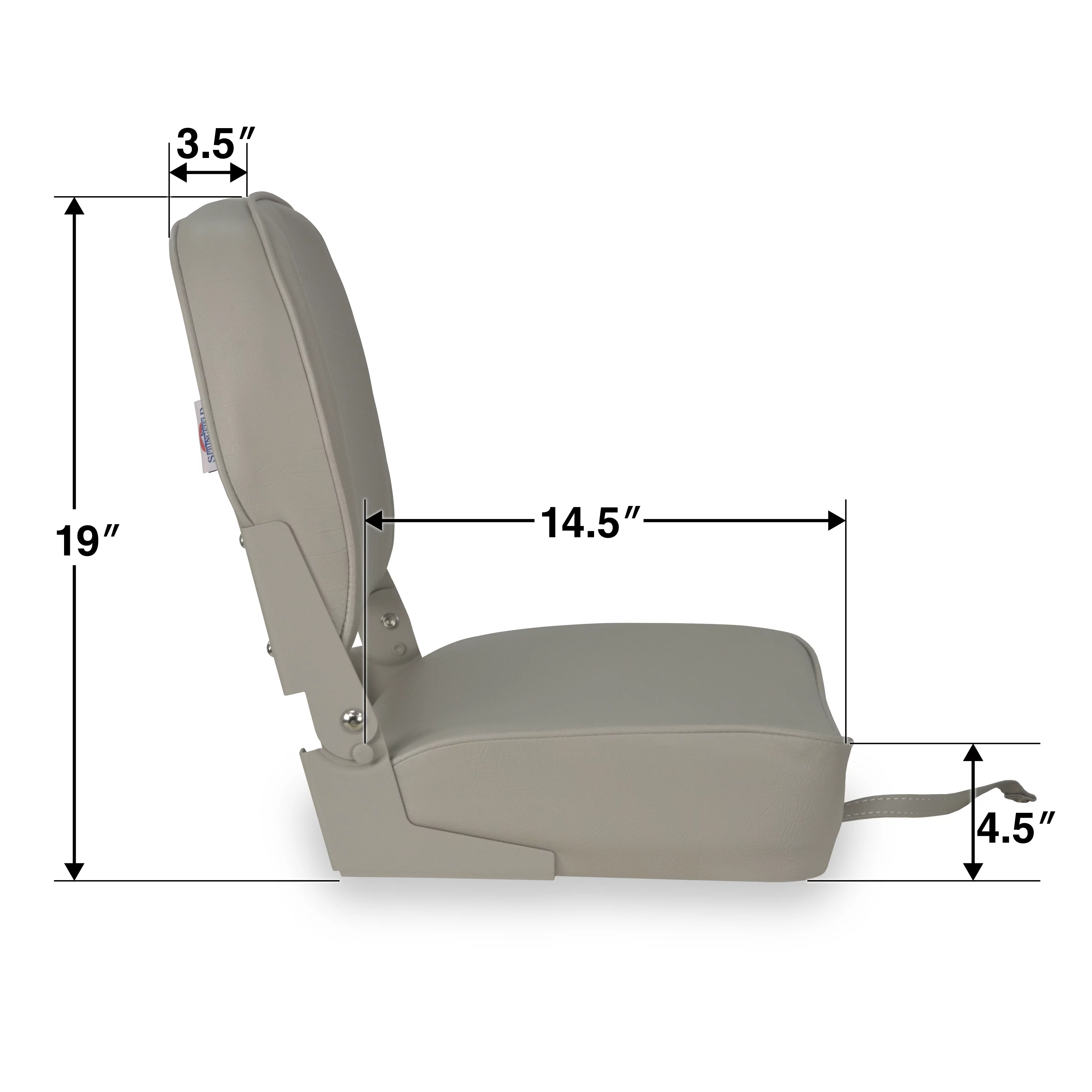 Springfield Marine Economy Standard Folding Fishing Boat Seat - Gray - 16