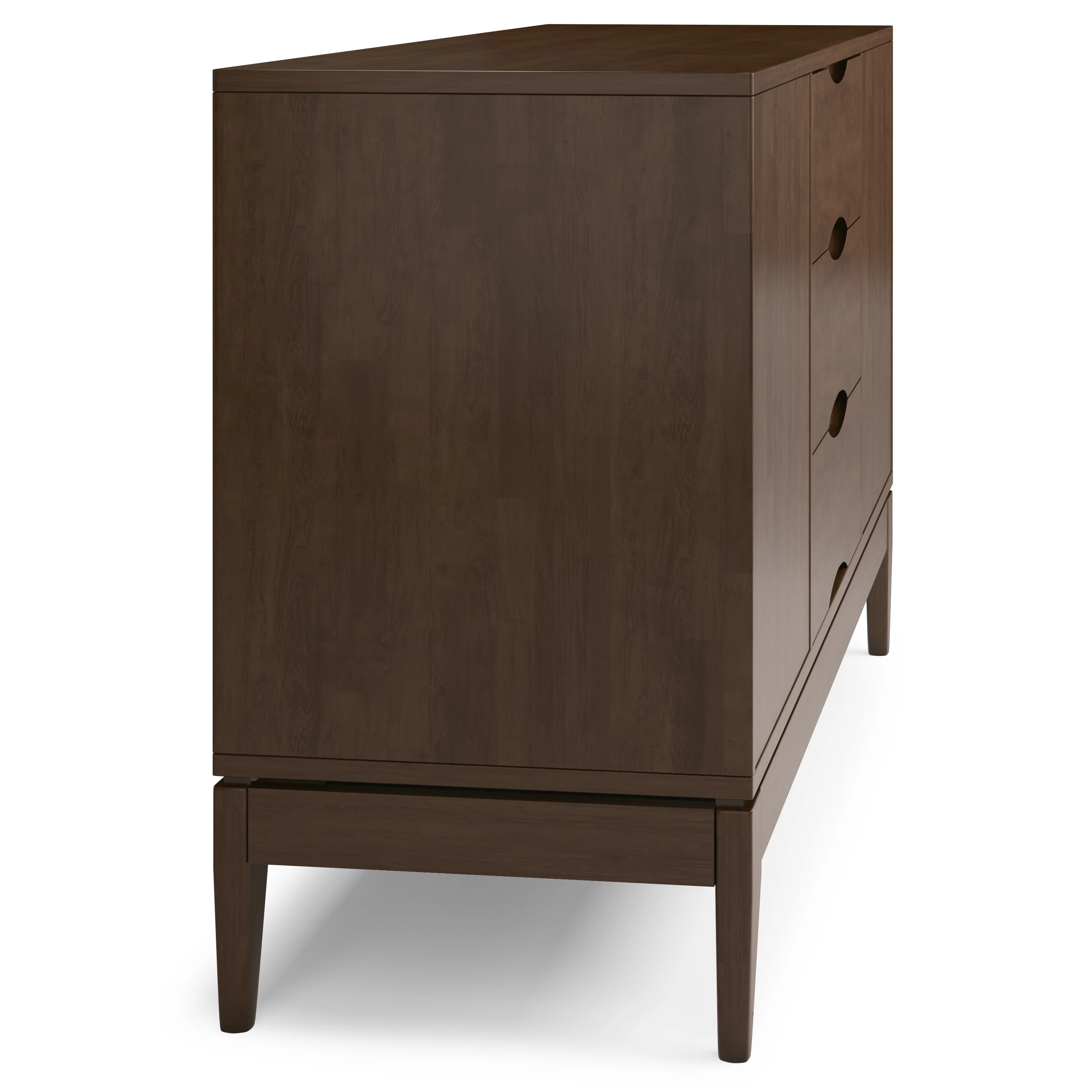 Simpli Home Harper SOLID HARDWOOD 60 inch Wide Mid Century Design Sideboard Buffet in Walnut Brown