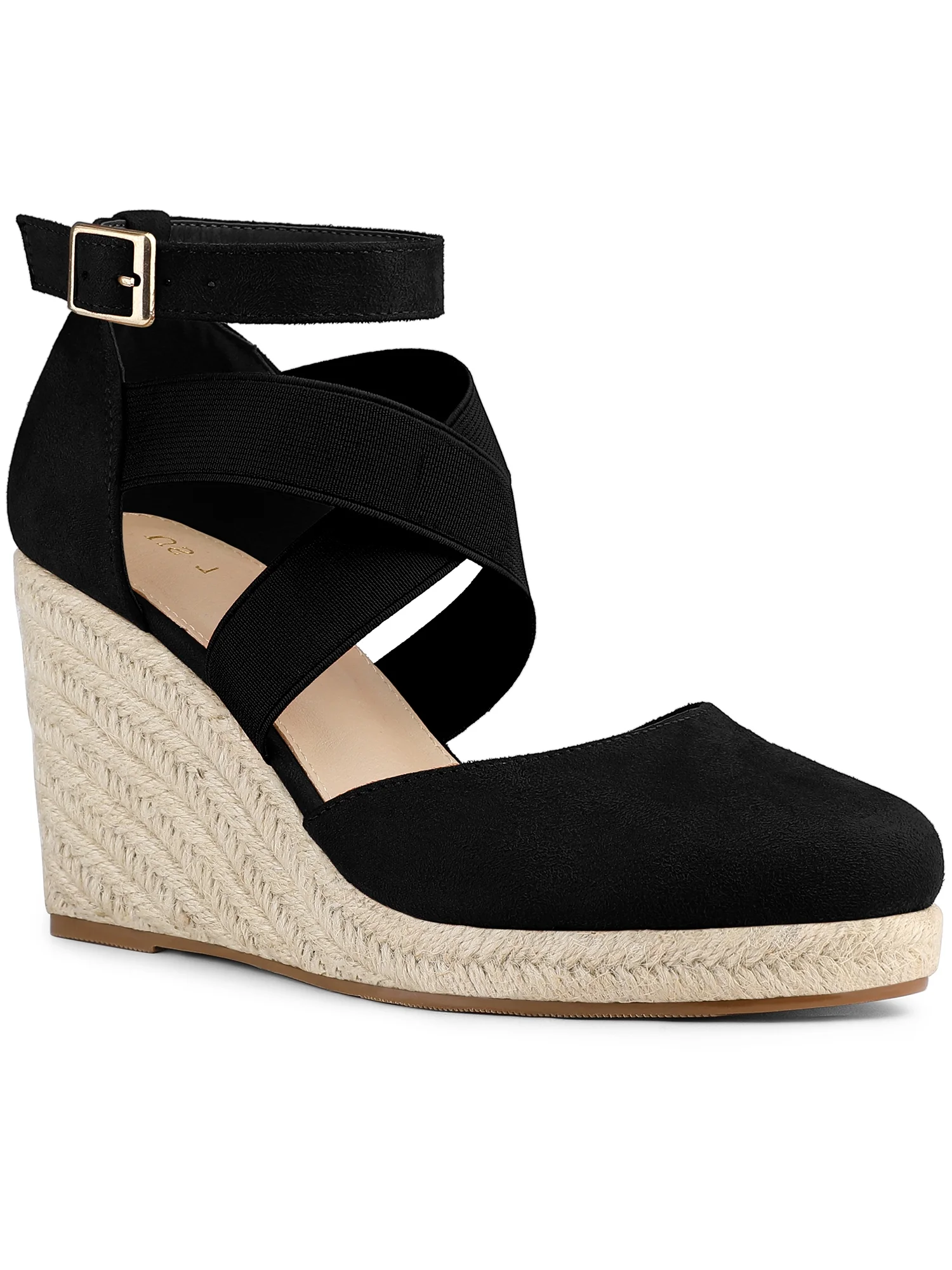 Allegra K Women's Espadrille Platform Closed Toe Wedges Heel Sandal