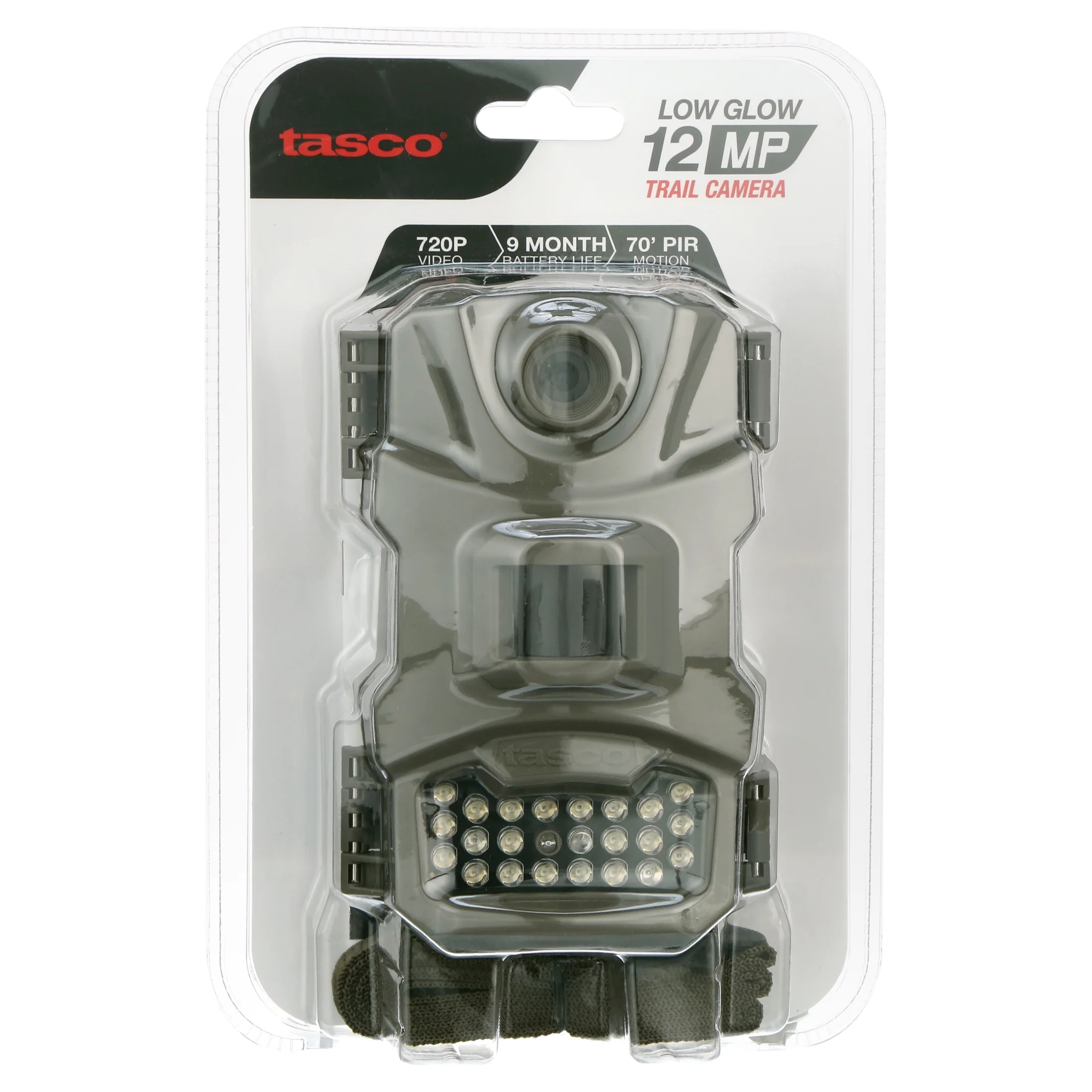 Tasco 12MP Trail Camera with Low Glow Infrared Flash, 720p Video, PIR Motion Sensor, Tan, 119274CW