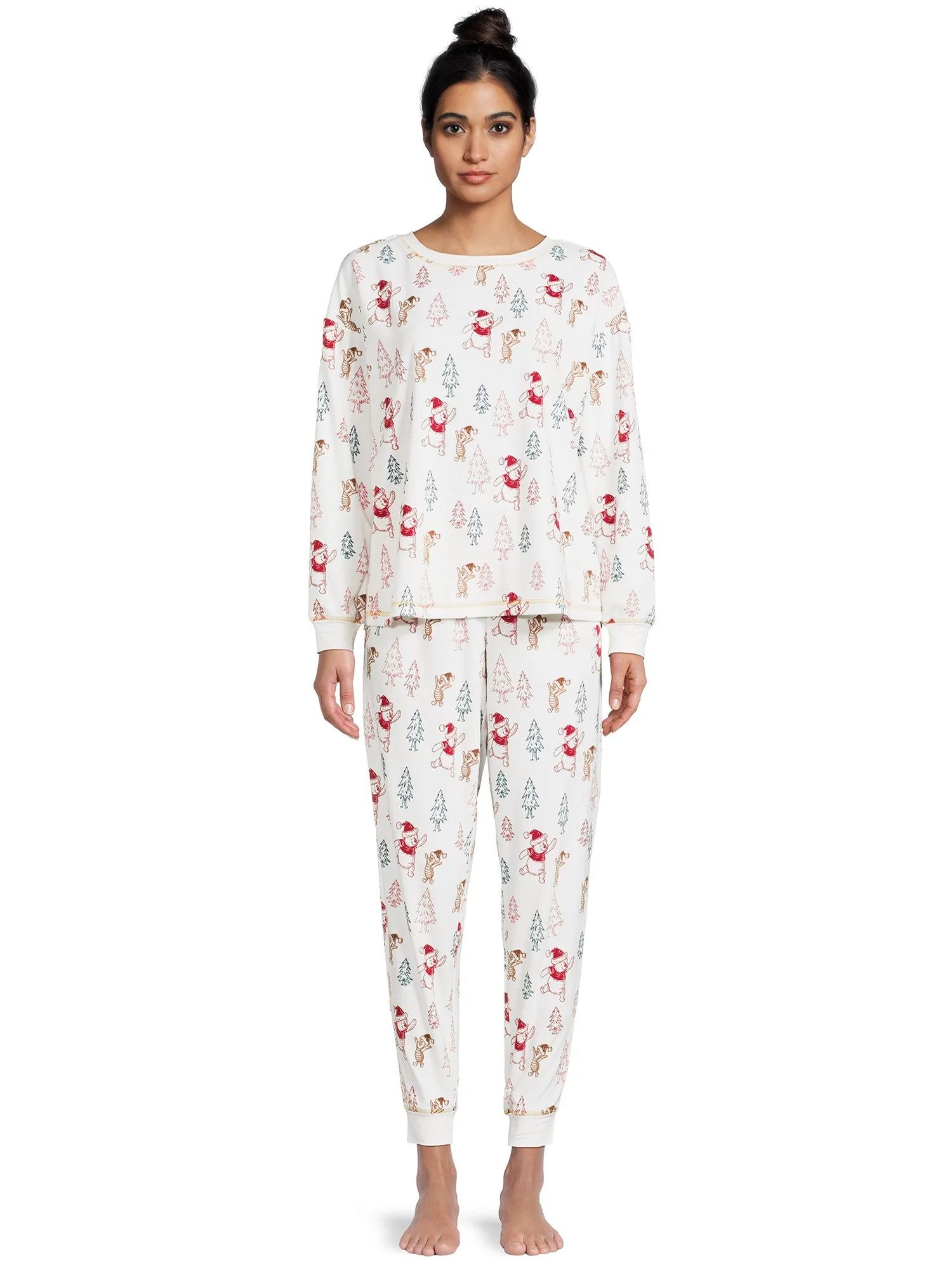 Winnie the Pooh Women's Christmas Top and Pants Pajama Set, 2-Piece, Sizes S-3X