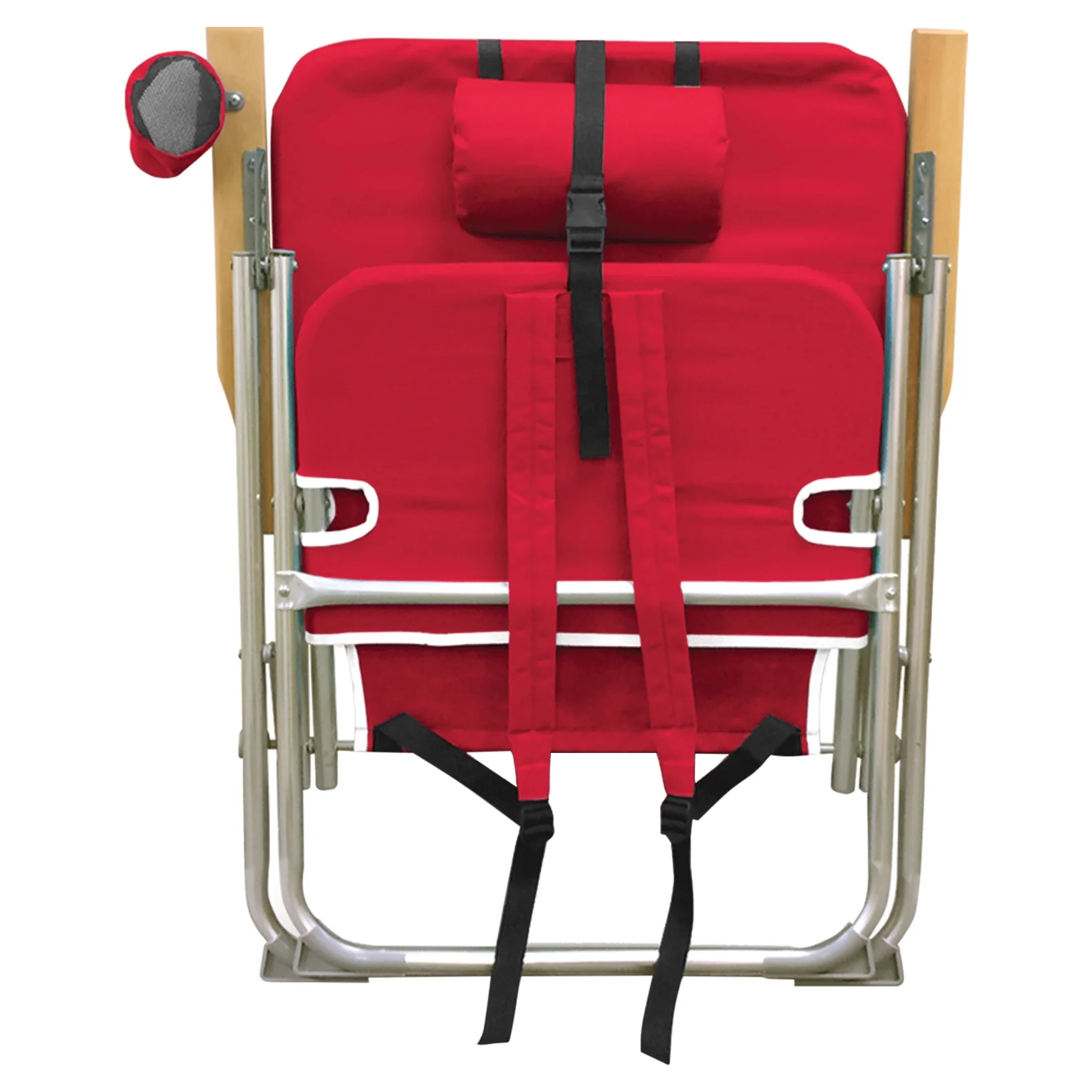 Caribbean Joe High Weight Capacity Back Pack Beach Chair, Red