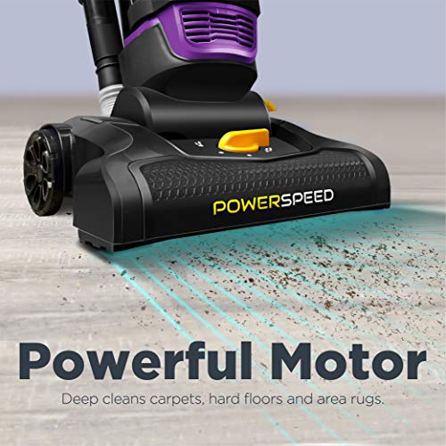 Eureka Lightweight Powerful Upright Vacuum Cleaner for Carpet and Hard Floor, PowerSpeed, New Model,Blue,black/New Model