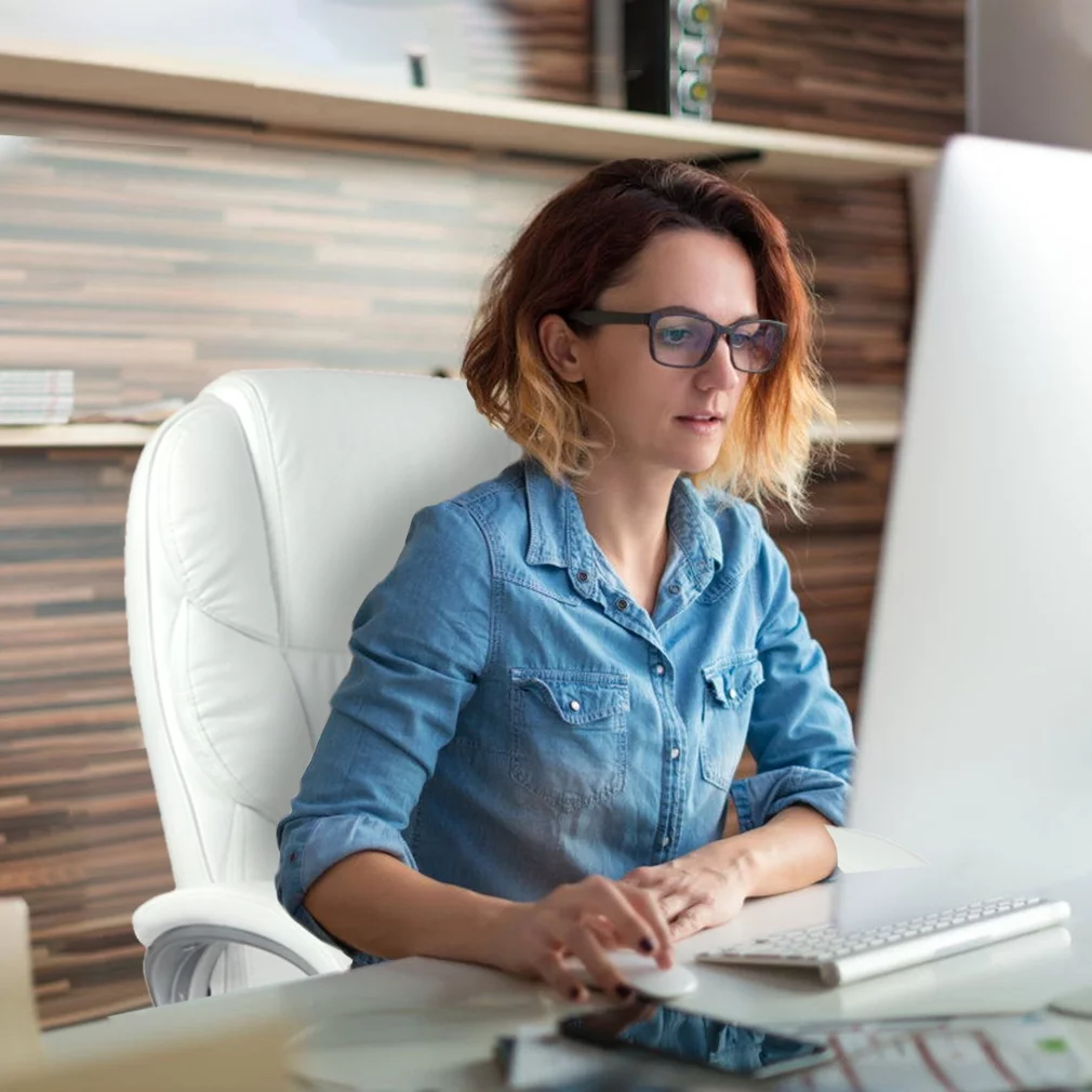White High Back Leather Executive Office Desk Task Computer Chair Metal Base O10