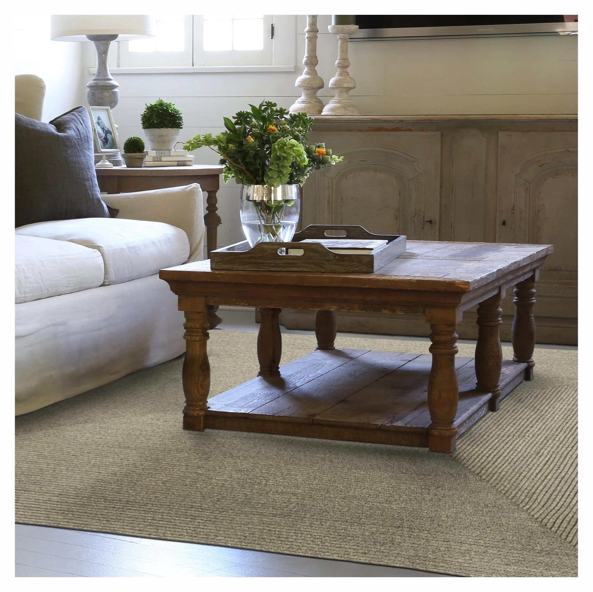 Homespice - Smoke Washable Rug Solid Color, Beautiful Gray Braided Rug to Use as Rustic Living Room Rug - Quickly Absorbs Stains and Spills - Mud Proof and Reversible Braided Rug, 4x6 Feet