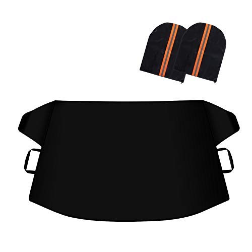 LADER Windshield Cover for Ice and Snow, Car Windshield Snow Cover, Windshield Frost Cover Ice Removal Wiper Protector, Windshield Snow Ice Cover with Magnetic Edges for Most Cars Trucks Vans and SUVs