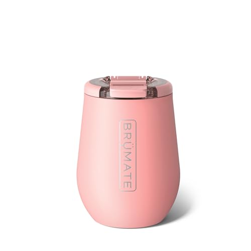 BrüMate Uncork'd 100% Leak-Proof 14oz Insulated Wine Tumbler with Lid - Vacuum Insulated Stainless Steel Wine Glass - Perfect For Travel & Outdoors (Rose Taupe)