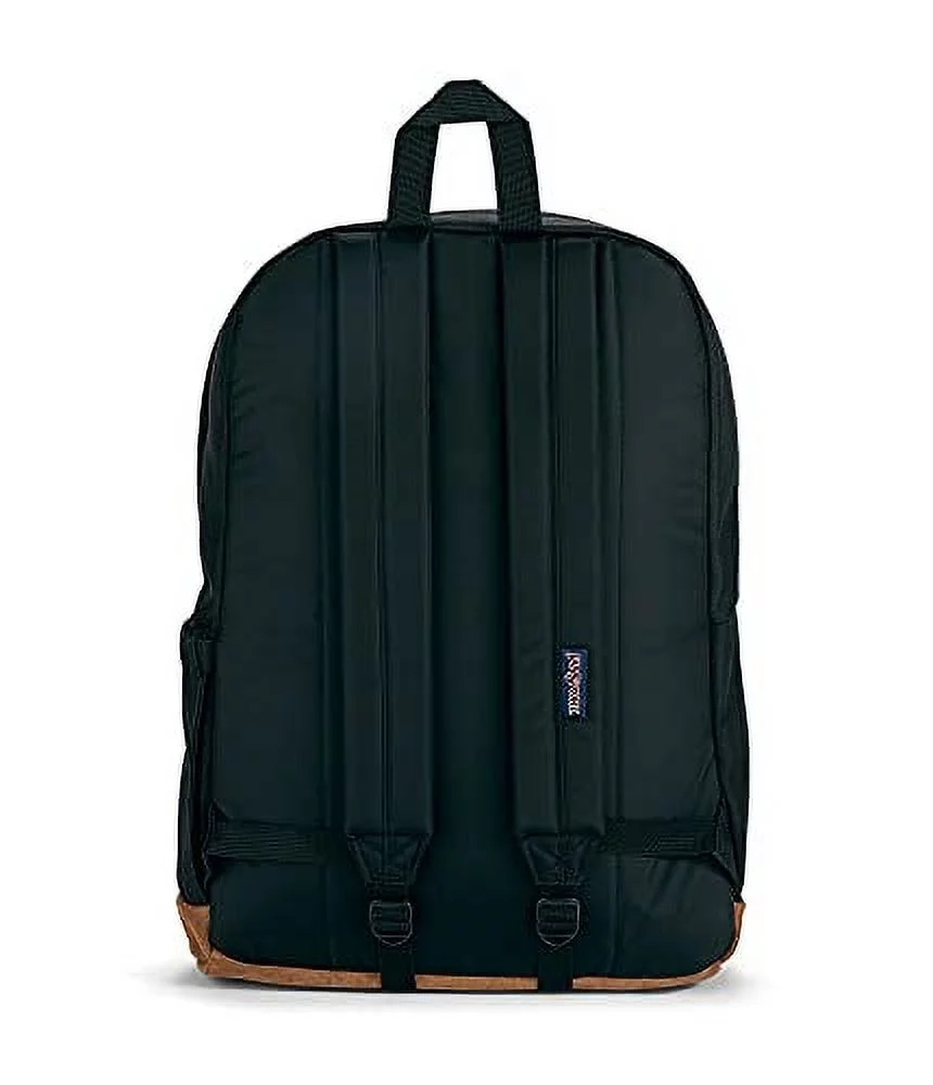 JanSport Right Pack Backpack - School, Travel, Work, Or Laptop Bookbag With Suede Leather Bottom With Water Bottle Pocket, Black