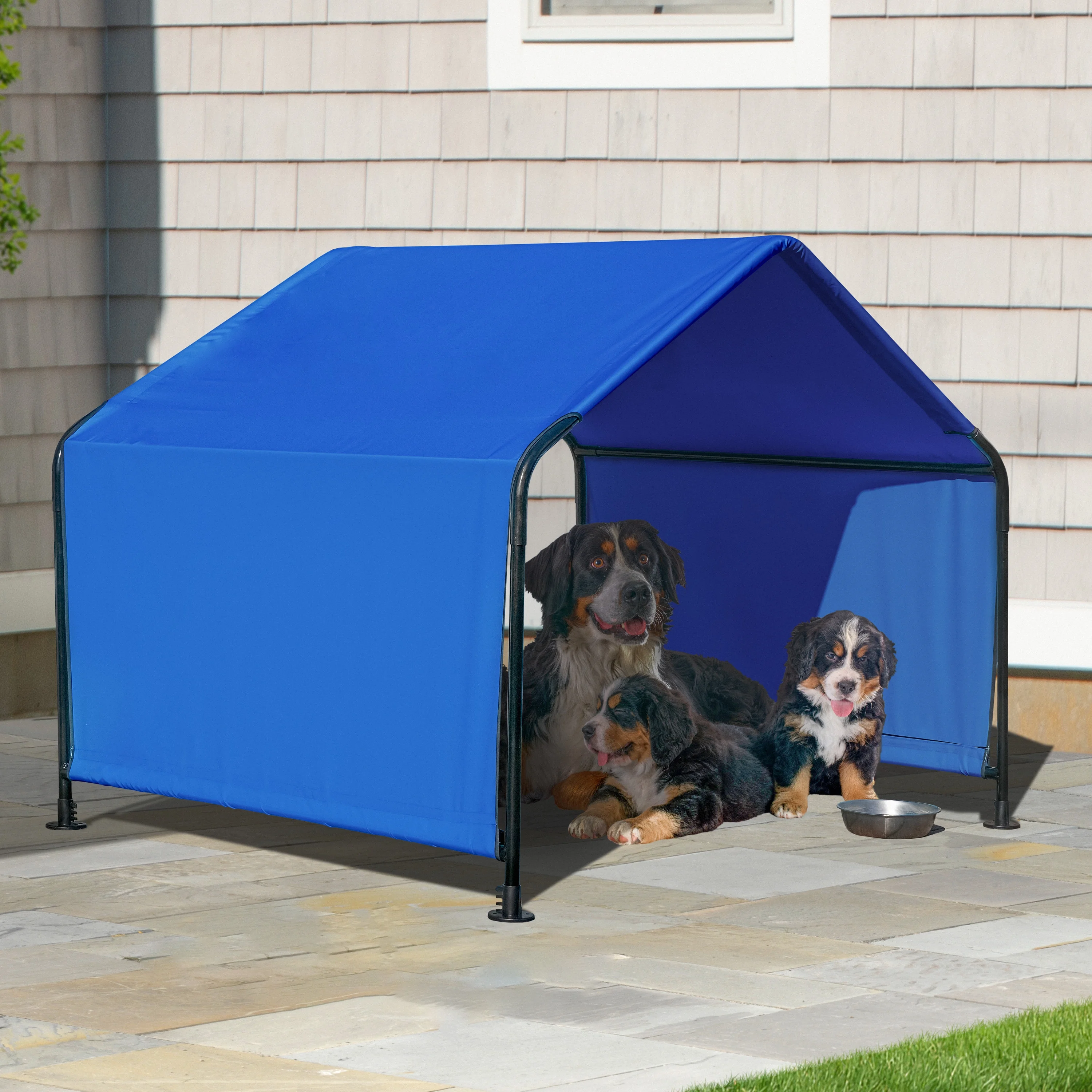 ShelterLogic 5' Outdoor Pet Shelter, Versatile Pet Canopy Shade Tent for Dogs, Cats, Small Animals and Livestock, Blue