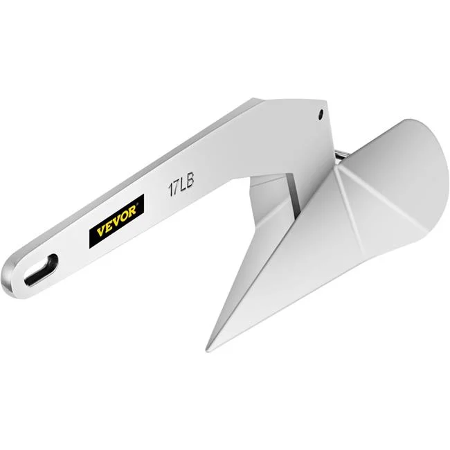 Vevor 17LBBXGZSCM000001V0 17 lbs Delta & Diamond Boat Anchor Marine Stainless Steel From - 22-38 ft.