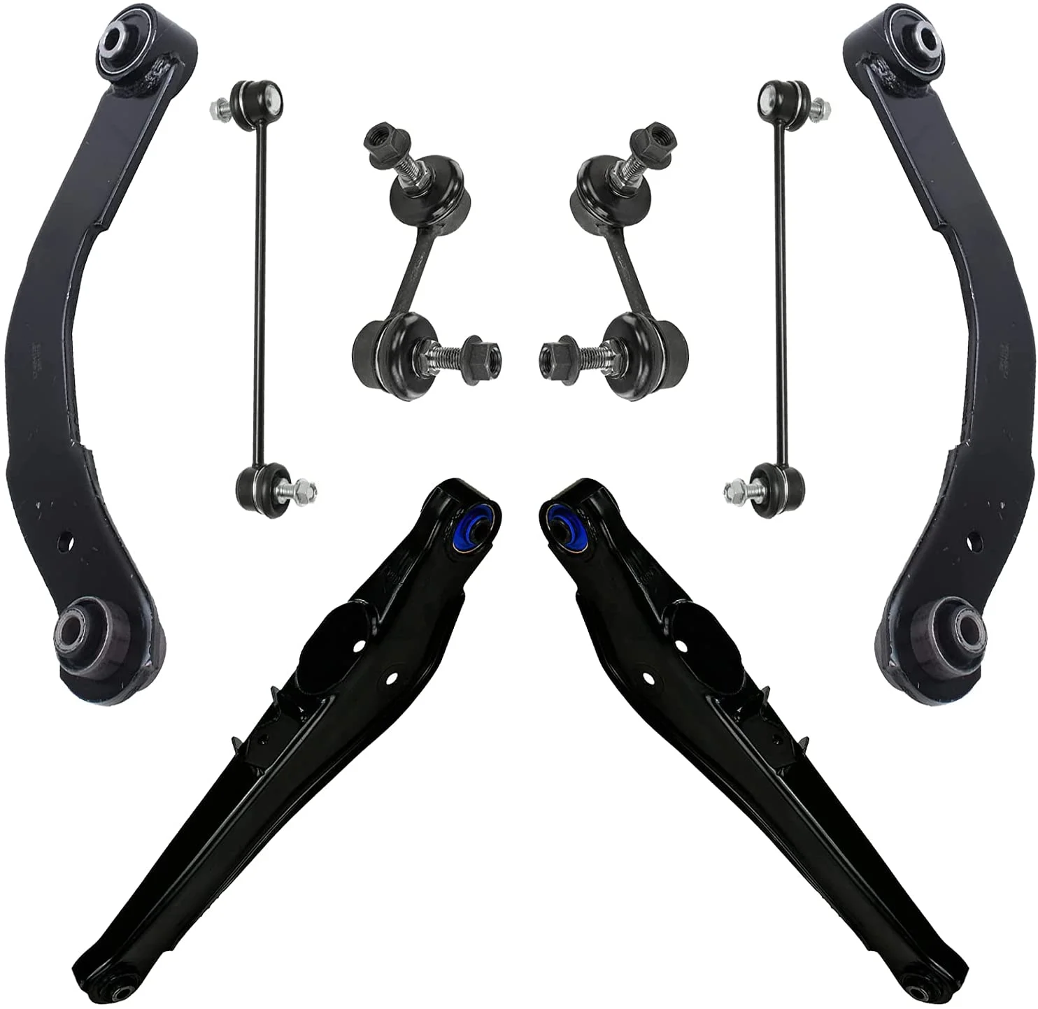 Detroit Axle - Rear Upper & Lower Control Arms + Front Rear Sway Bars Replacement for 2007 2008 2009 Dodge Caliber Jeep Compass Patriot