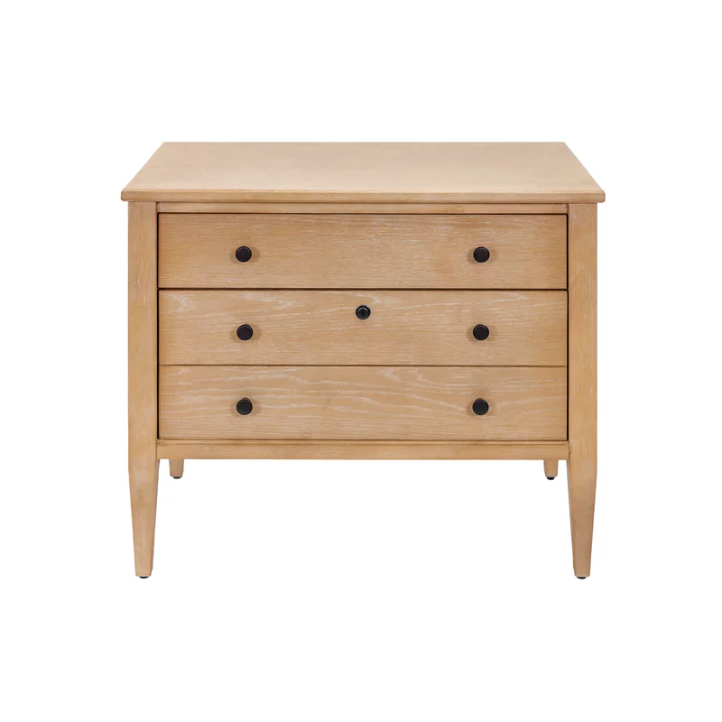 Modern Wood Lateral File Storage File Drawer Office Fully Assembled Light Brown