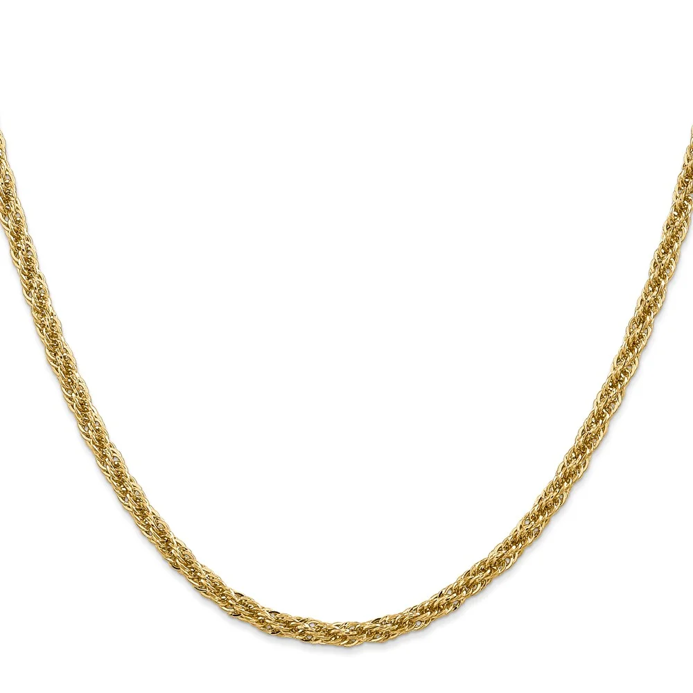 14k Diamond-cut 3.3mm Semi-Solid Chain