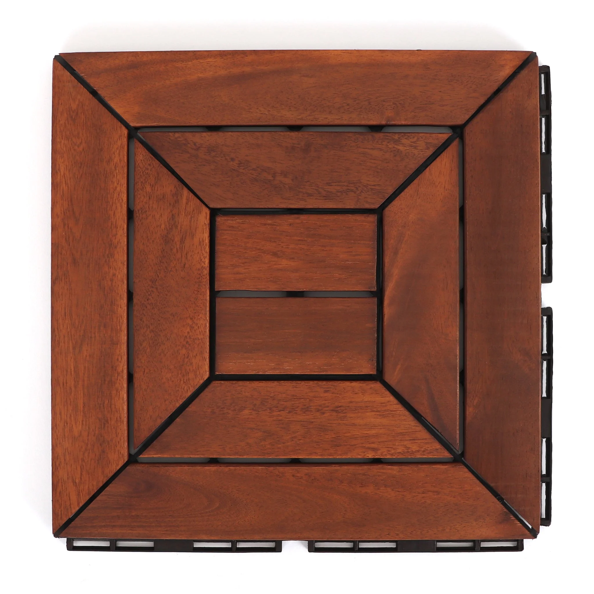 Deck Tiles - Patio Pavers - Acacia Wood Outdoor Flooring - Interlocking Patio Tiles - 12