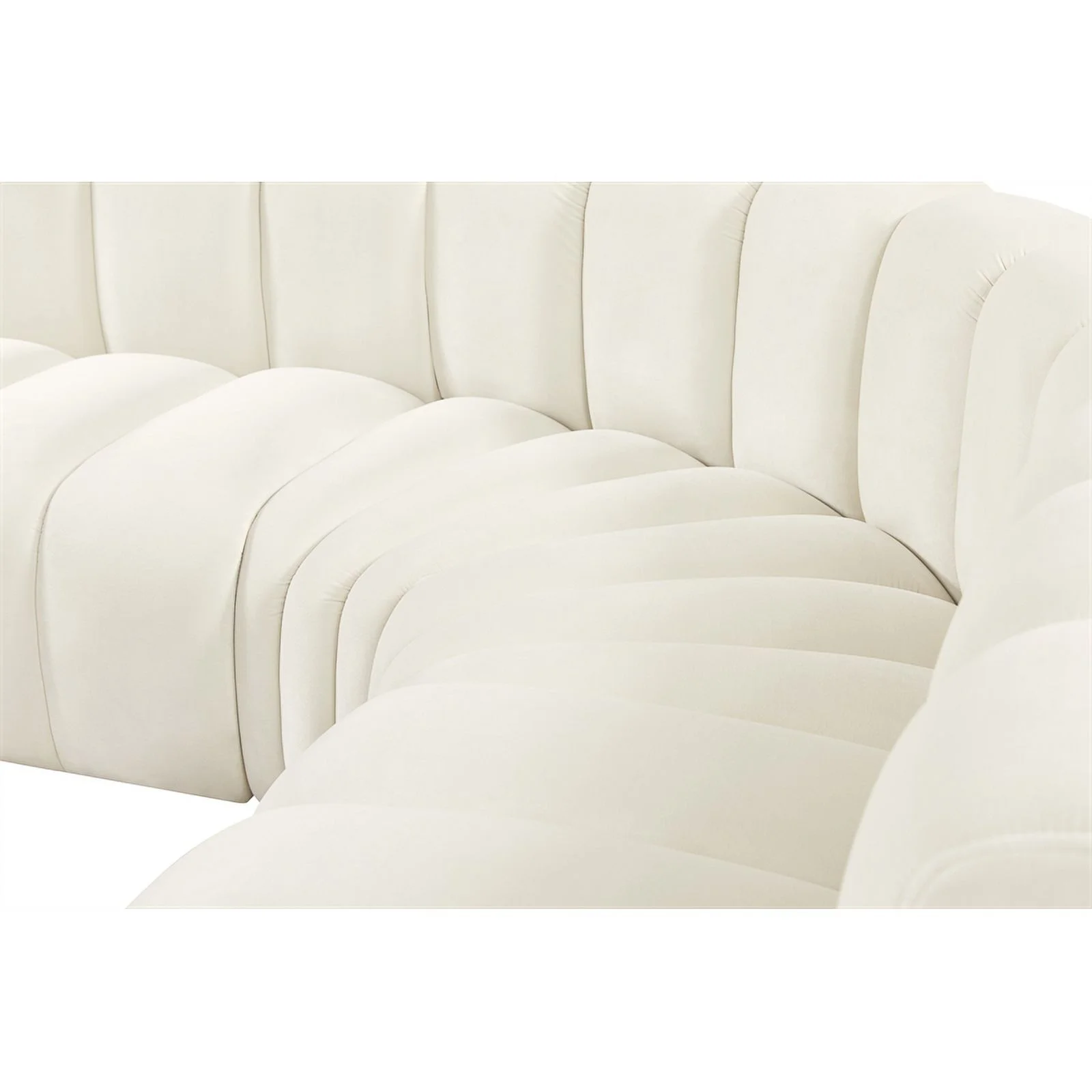 Meridian Furniture Arc Cream Velvet Modular Sofa