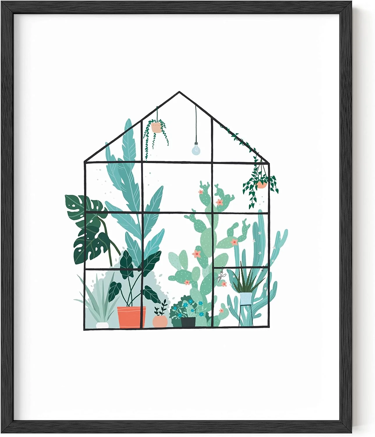 Haus and Hues Succulent Wall Art Boho Botanical Prints, Cactus Wall Art & Botanical Posters, Green Leaf Art Plant Pictures Wall Art Green Succulent Pictures Greenhouse (Unframed, 16x20)