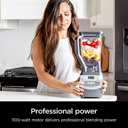 Ninja Blender, For-Smoothies, Salsa, Shakes, Slush, and-Frozen Drinks, Pitcher, and-Lid, for-Kitchen, Crushes Ice, Fruit, and-Veggies, 1000-Watt, Dishwasher Safe, Black, NJ601AMZ​