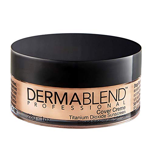 Dermablend Cover Crème Full Coverage Foundation Makeup, Hydrating Cream Concealer for Dark Circles and Blemishes, Maximum Coverage with Mineral Sunscreen SPF 30, 1 OZ