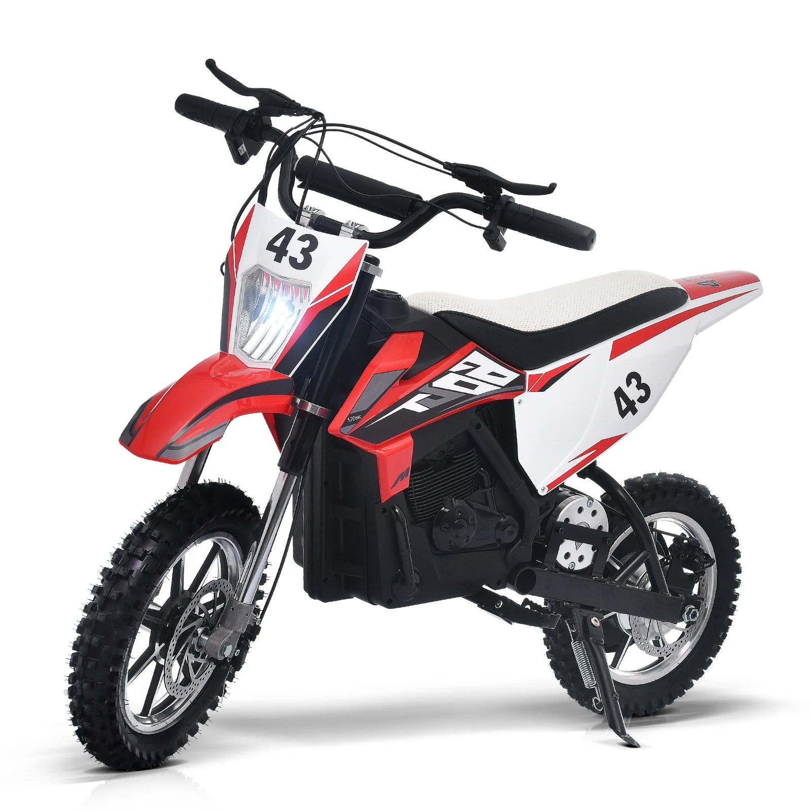 Blitzshark 36V 650W Kids Electric Dirt Bike Off-Road Motocross Ultra Powerful Motorcycle, with 17MPH MAX Speed, Rubber Tire, Twist Grip Throttle, Dual Suspension & Brakes, Leather Seat, SRK-MC20 Pro