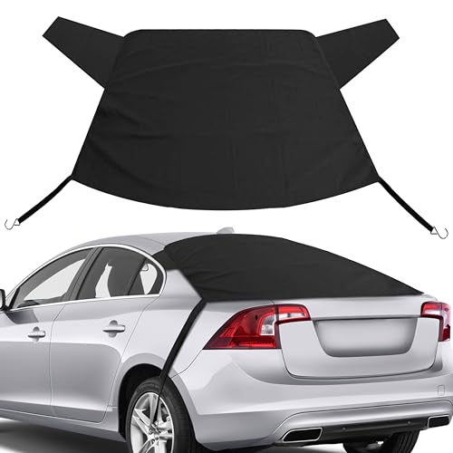EcoNour Rear Windshield Cover for Ice and Snow | Car Back Window Snow & Frost Cover | Complete Protection from Snow and Other Winter Debris | Winter Car Accessories for Sedan, SUV & Van | Medium