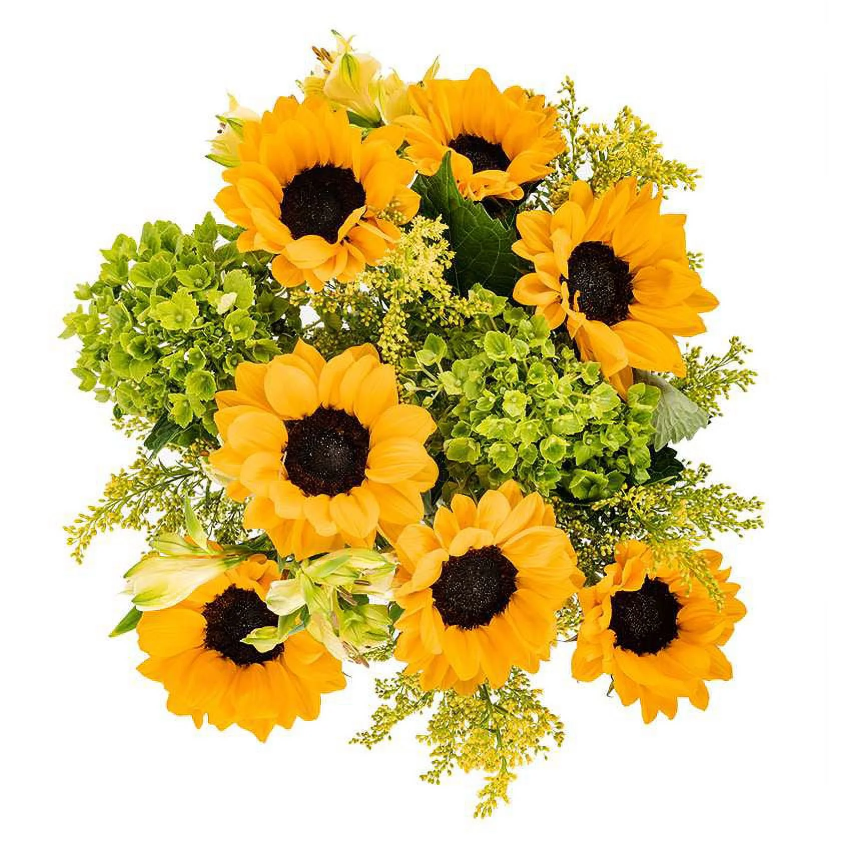 Sunny Day by Arabella Bouquets with Free Elegant, Hand-Blown Glass Vase (Fresh-Cut Flowers, Yellow)