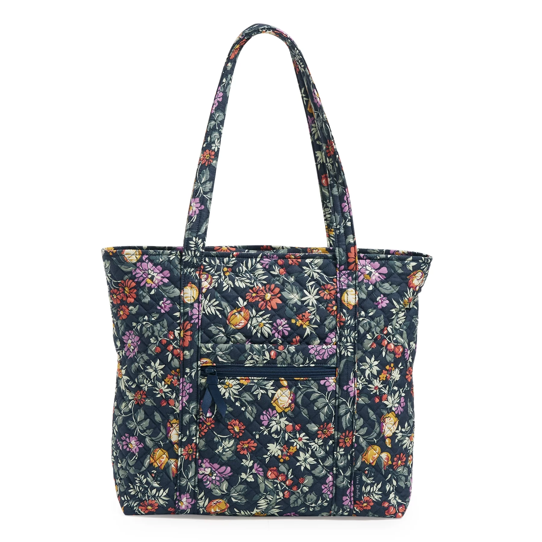 Vera Bradley Women's Cotton Vera Tote Bag Fresh-Cut Floral Green