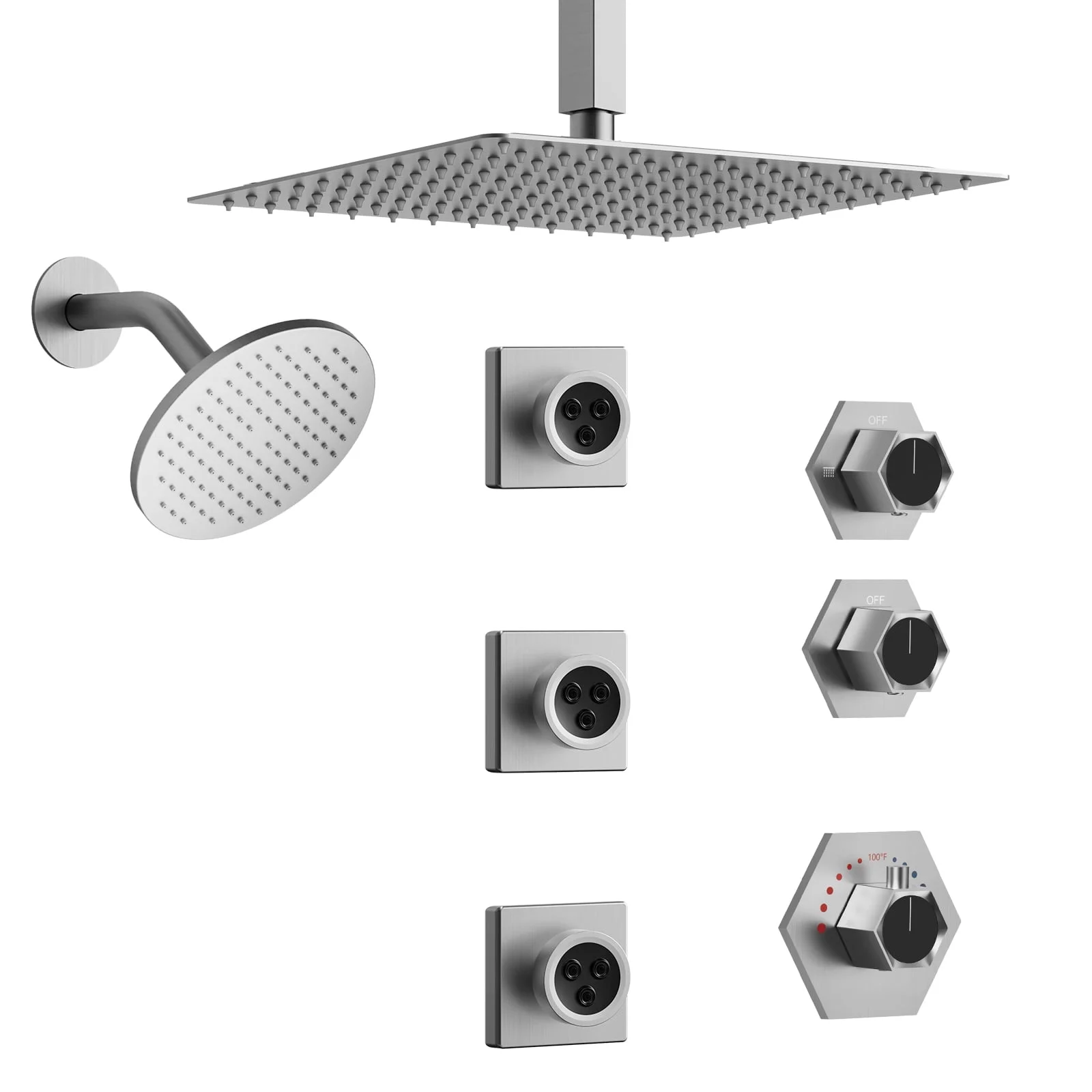 EVERSTEIN Dual Heads Thermostatic Shower Faucet Set 12